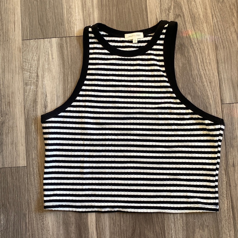 Heart & Hips Large Striped Crop Top
